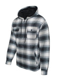 Men's Flannel Sherpa Lining Jacket (HF-1003-Black): Black / M