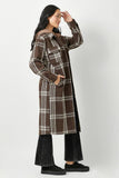 60249 Twofer Hoodie Plaid Long Jacket: Cream / L