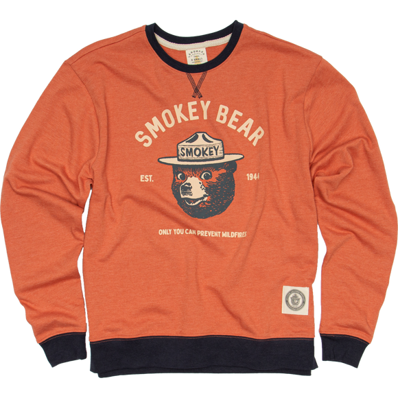 Smokey Bear Varsity Crewneck Sweatshirt: XXL / Chestnut