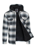 Men's Flannel Sherpa Lining Jacket (HF-1003-Black): Black / L