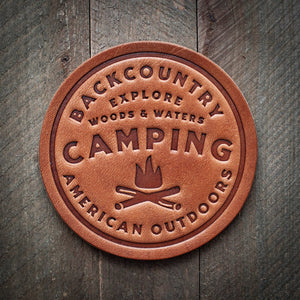 Camping Leather Coaster