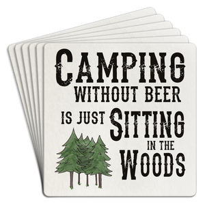 Paper Coaster 6pk Camping without Beer