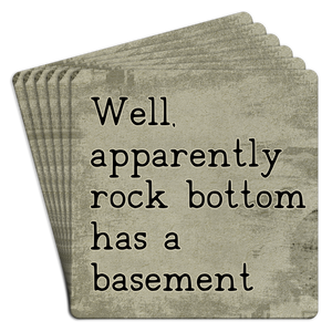 Paper Coaster 6pk Rock bottom has a basement