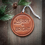 Merry + Bright Holiday/Christmas Ornament