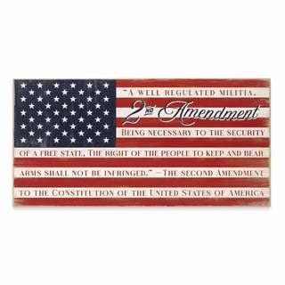 American Flag Second Amendment Wood Wall Decor
