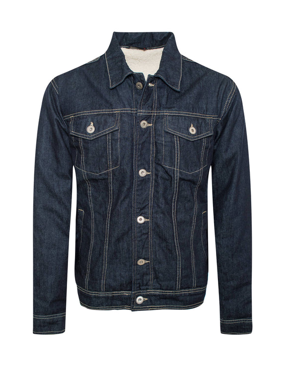 MEN'S DENIM JACKET SHERPA LINING (HF-1002): M / RBL